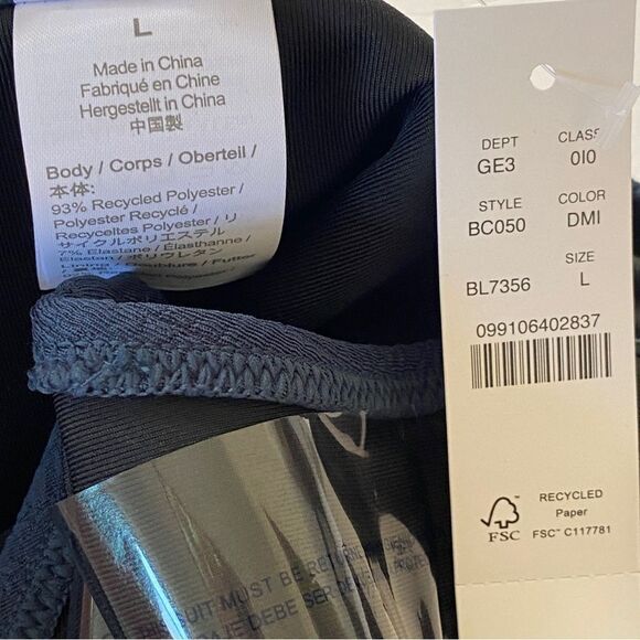 J Crew Navy Blue Jacquard Texture Curve Waist Cheeky Bikini Bottom NWT - Picture 9 of 16